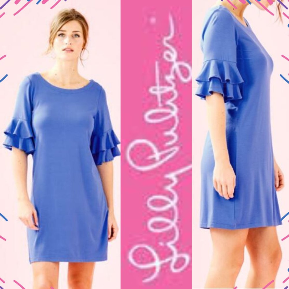 LILLY PULITZER LULA DRESS; COASTAL BLUE - Sz M